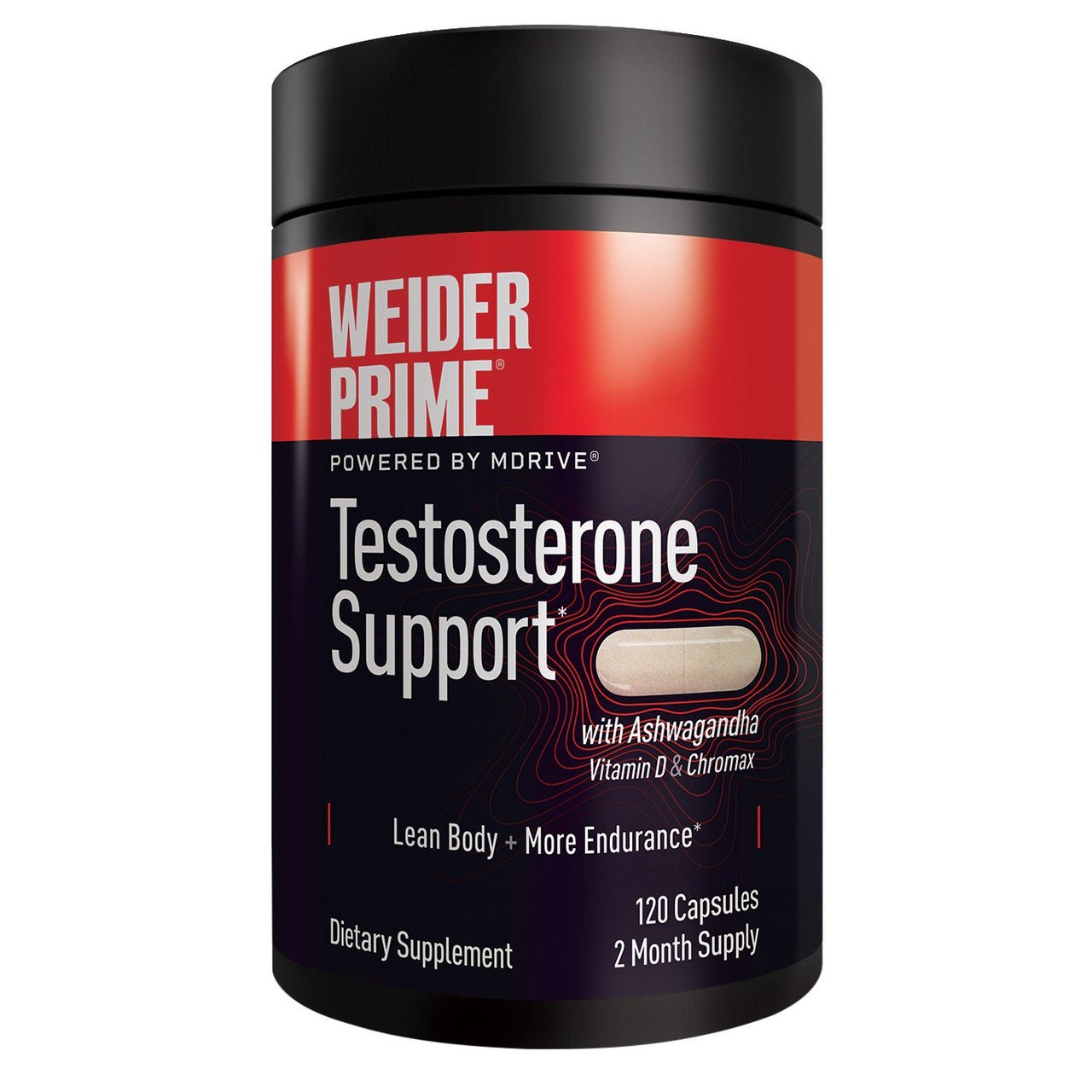 Weider Prime Testosterone Support for Men 120 Capsules - Image 1