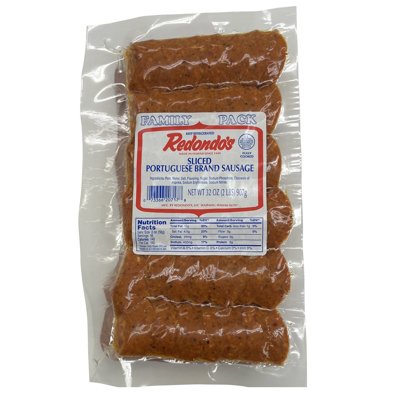 Redondo's Sliced Portuguese Sausage, Net Wt 32 oz - Image 1
