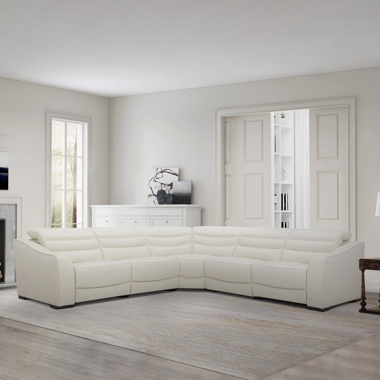 Gilman Creek Morandi Leather Power Reclining Sectional - Image 1