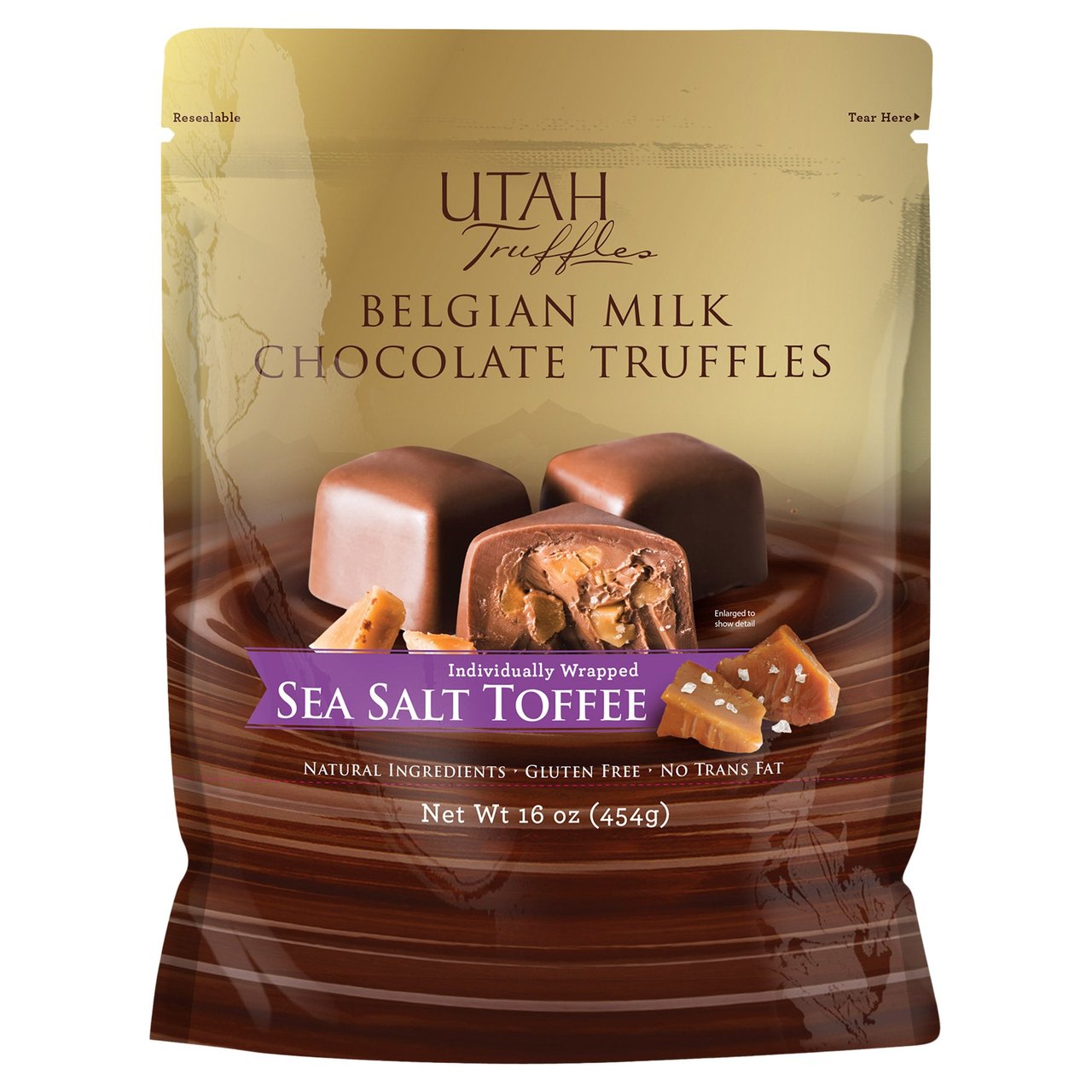 Utah Truffles Belgian Milk Chocolate Truffles with Toffee 16 oz - Image 1