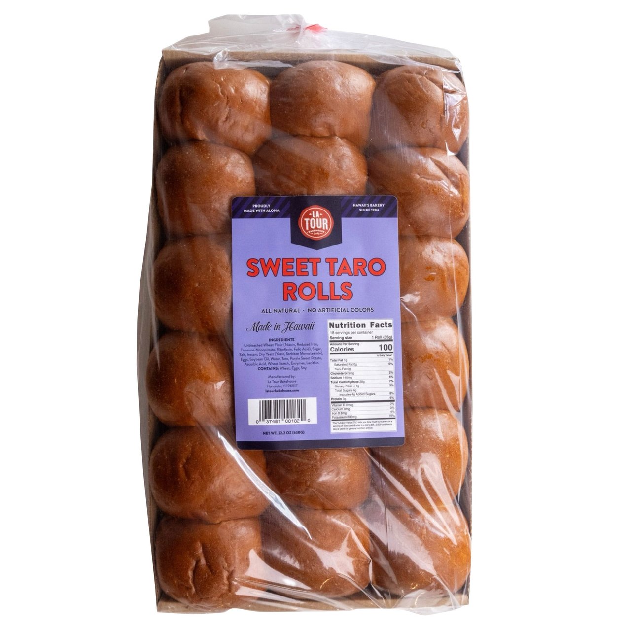 La Tour Bakehouse Sweet Taro Rolls, 18 Count / 22 oz