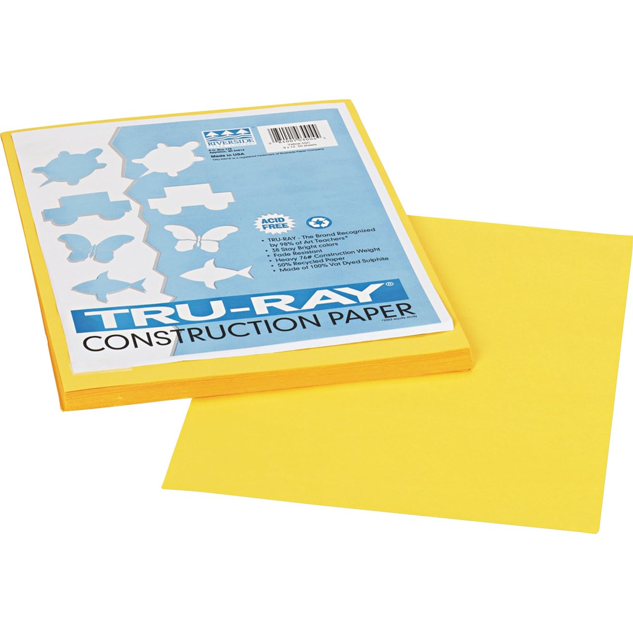 Pacon Tru-Ray 9x12 Construction Paper, 50 Sheets, Yellow (PAC103004)