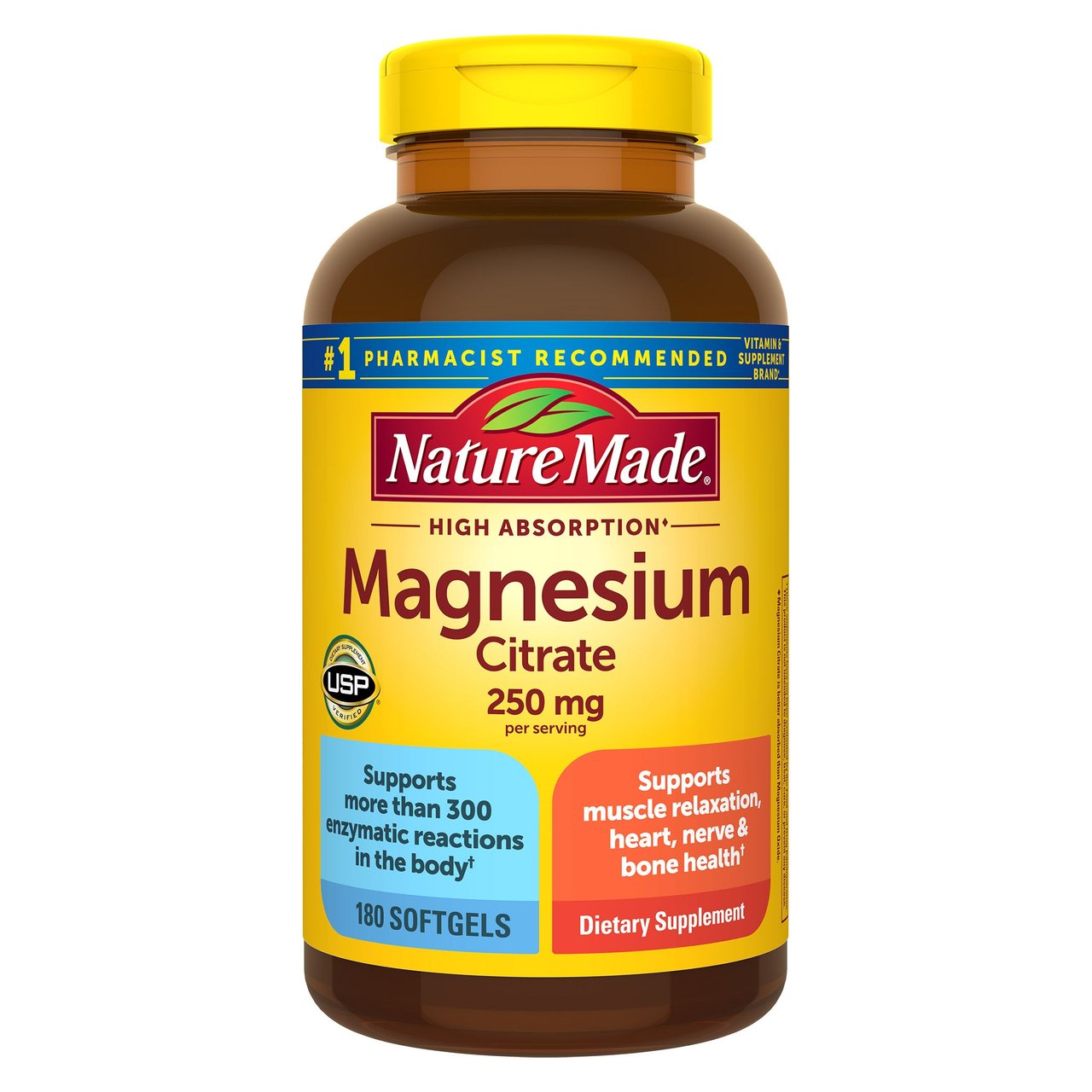 Nature Made Magnesium Citrate 250mg, 180 Softgels - Image 1