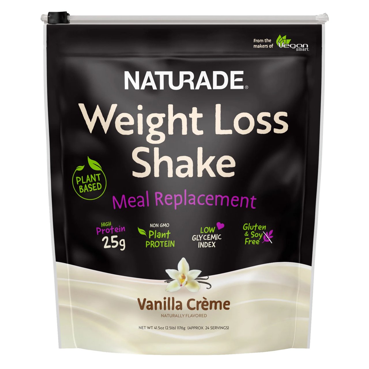 Naturade Plant-Based Weight Loss Shake, Vanilla Creme, 2.5 lbs - Image 1