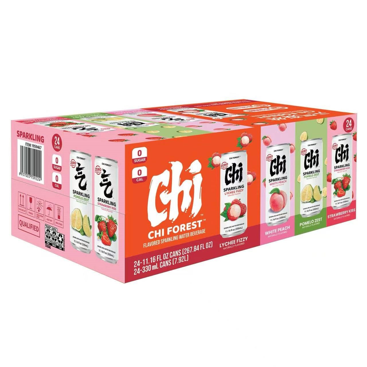 Chi Forest Variety Sparkling Water, 24 Pack, 11.15 oz - Image 1