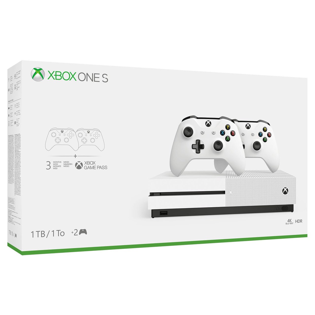 Xbox One S 1TB Bundle with 2 Controllers and 3-Month Game Pass - Image 1