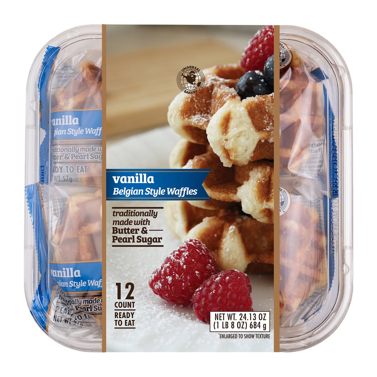 Universal Bakery Vanilla Waffles, 12 Count, 24.13 Ounces - Image 1