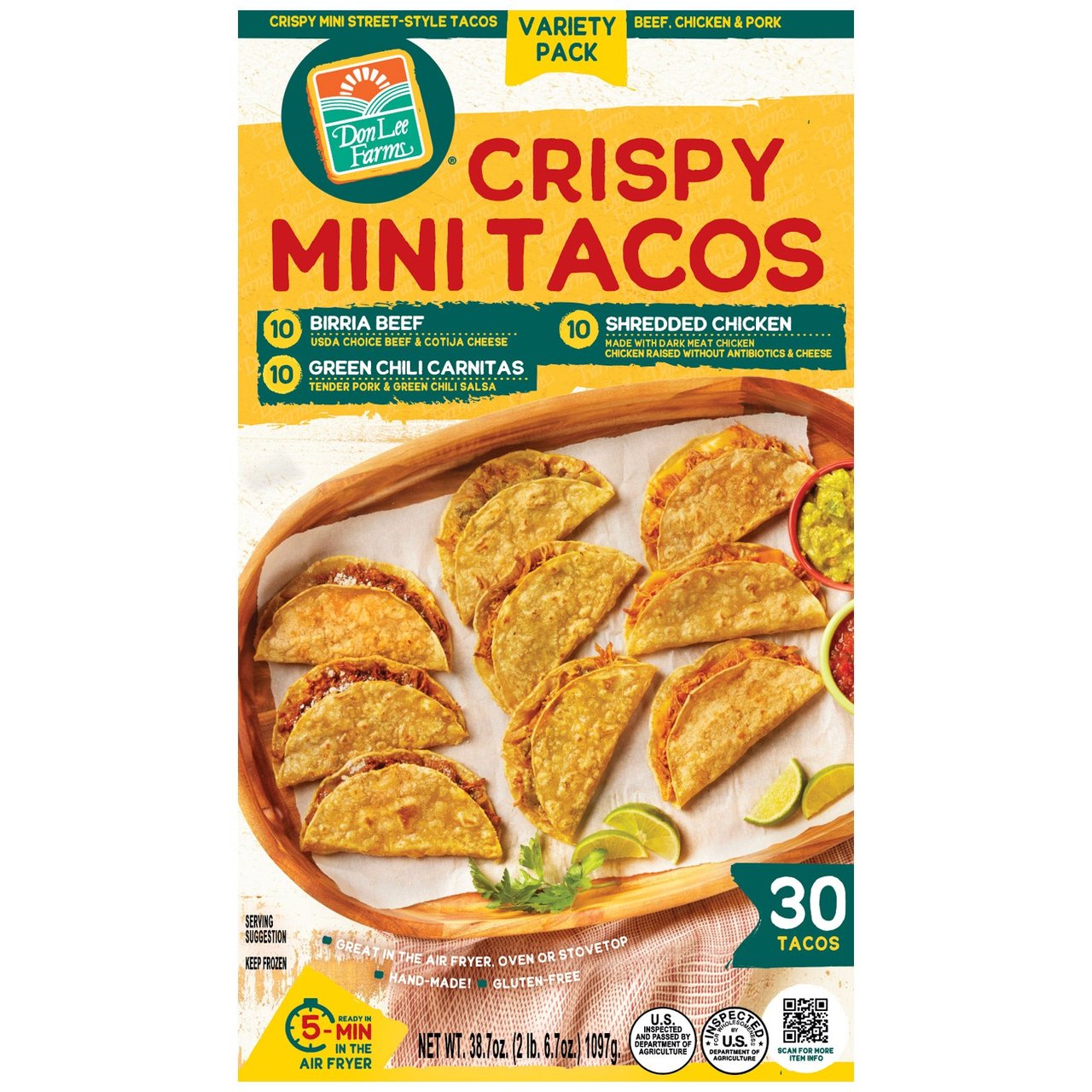 Don Lee Farms Mini Taco Variety 30 Count Box
