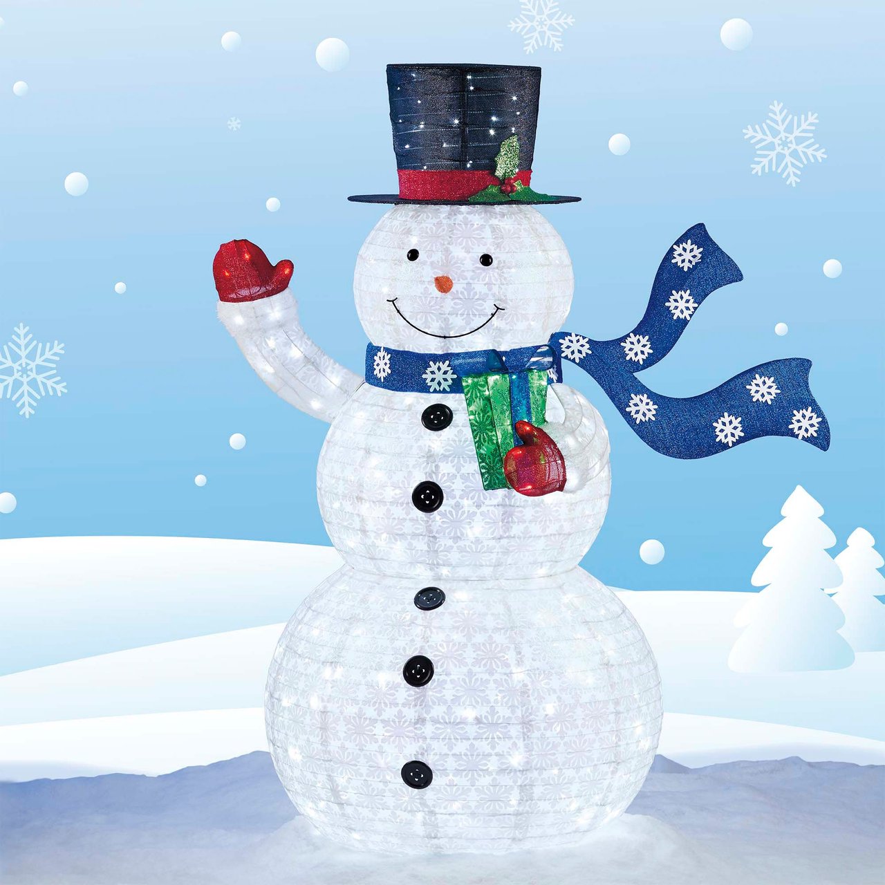 72-Inch LED Snowman with Twinkling Lights