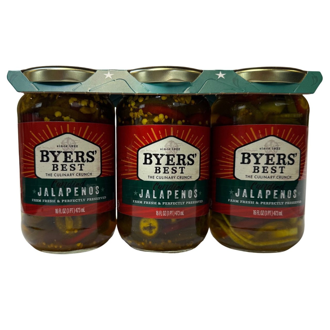 Hill Country Foodworks Candied Jalapeños, 3 x 16 oz Jars - Image 1