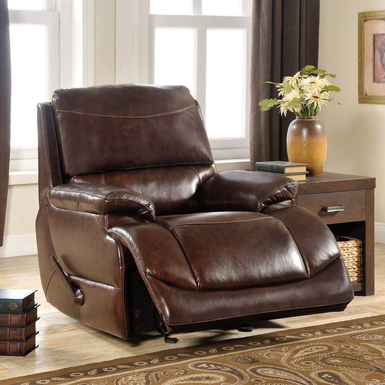 Simon Li Joel Leather Glider Recliner - Image 1