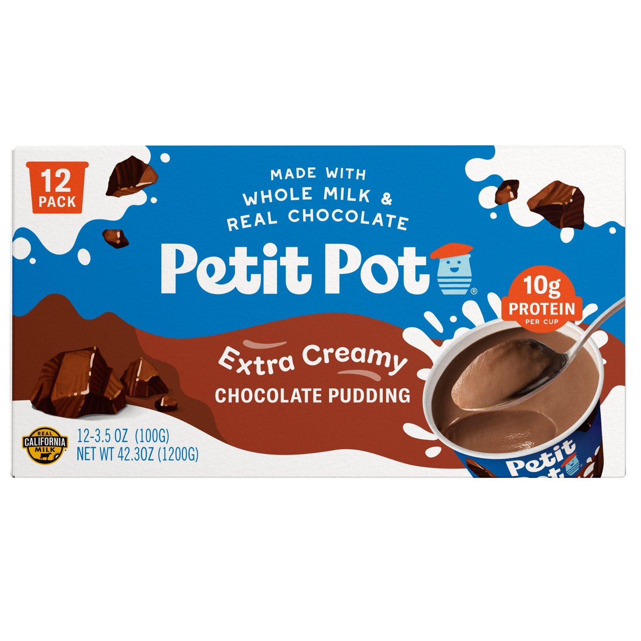 Petit Pot Chocolate Protein Pudding 10g, 12-Pack / 3.5 oz - Image 1