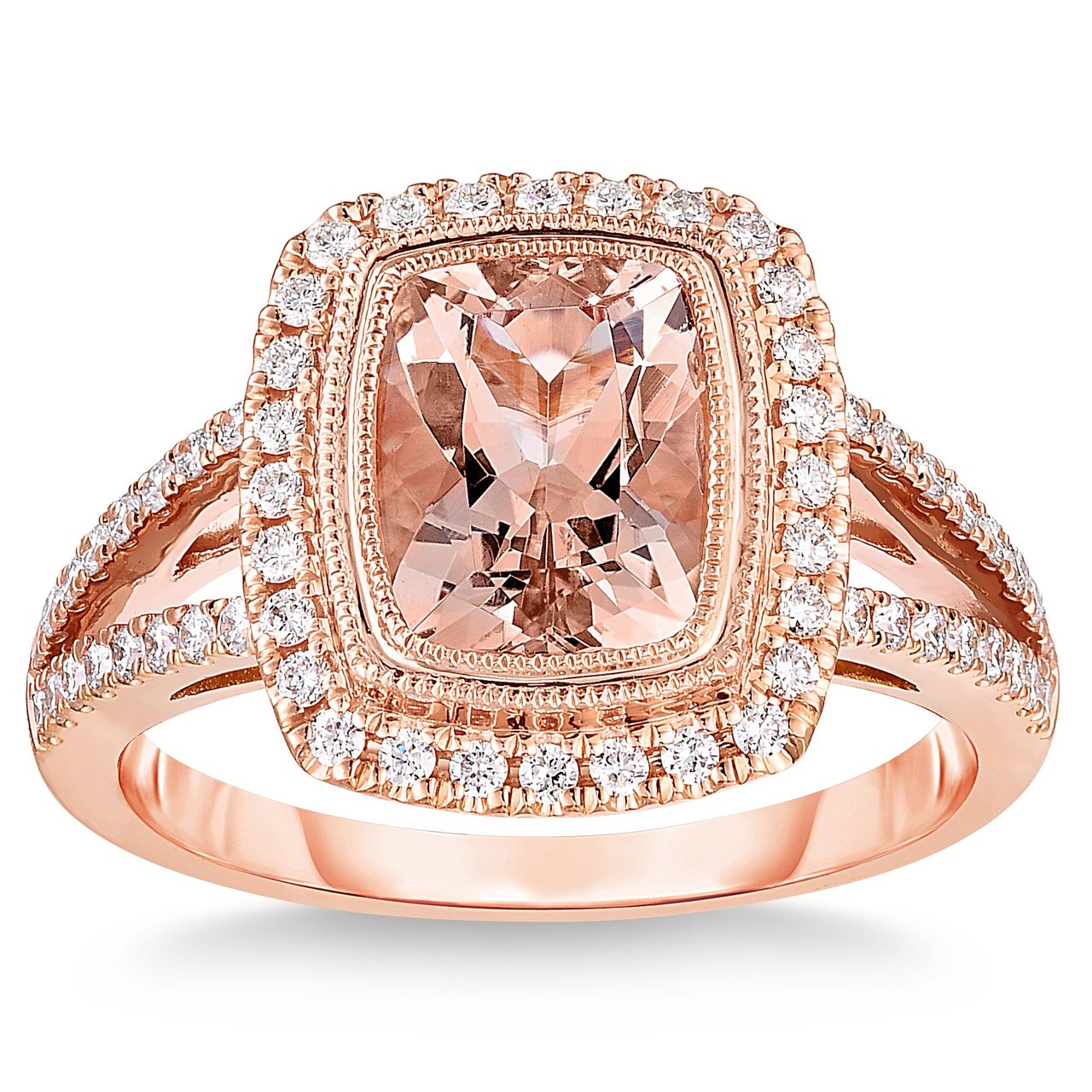 14kt Rose Gold VS2 I 0.34ctw Diamond & Morganite Ring - Image 1