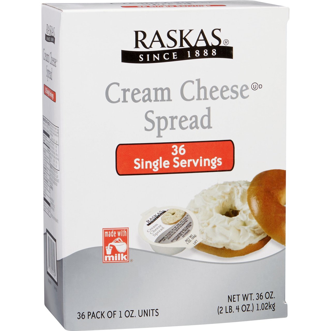 Raskas Cream Cheese Spread Portions, 36 x 1 oz - Image 1