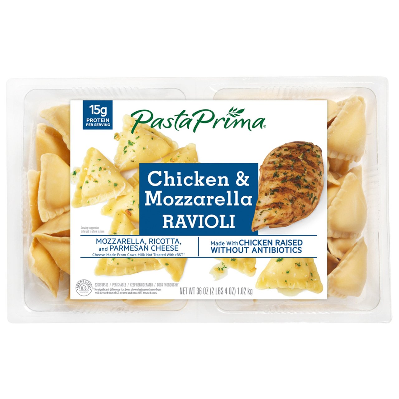 Pasta Prima Ravioli ABF Chicken & Mozzarella 2/18 oz - Image 1