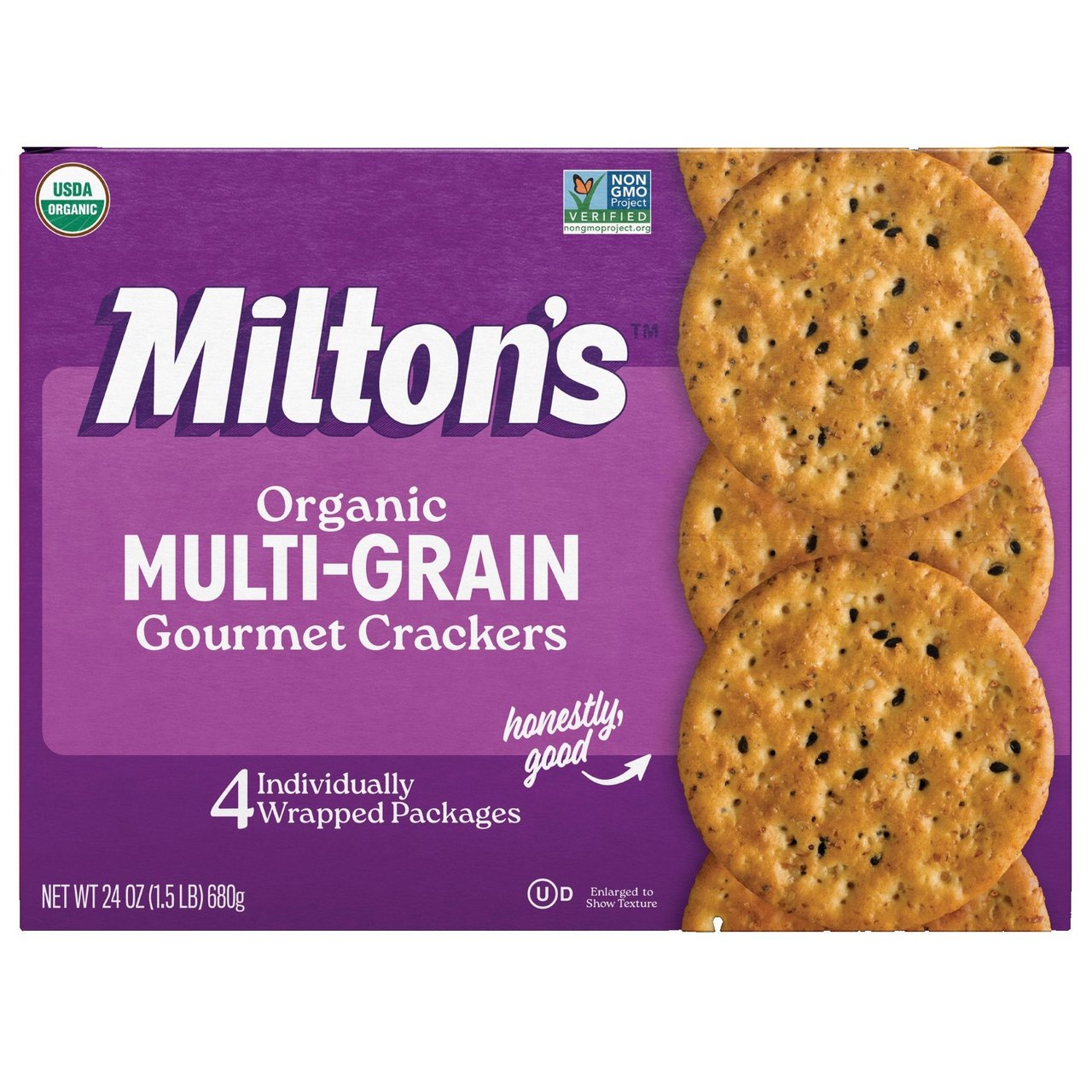 Organic Milton's Multi-Grain Gourmet Crackers, 24 Ounces - Image 1