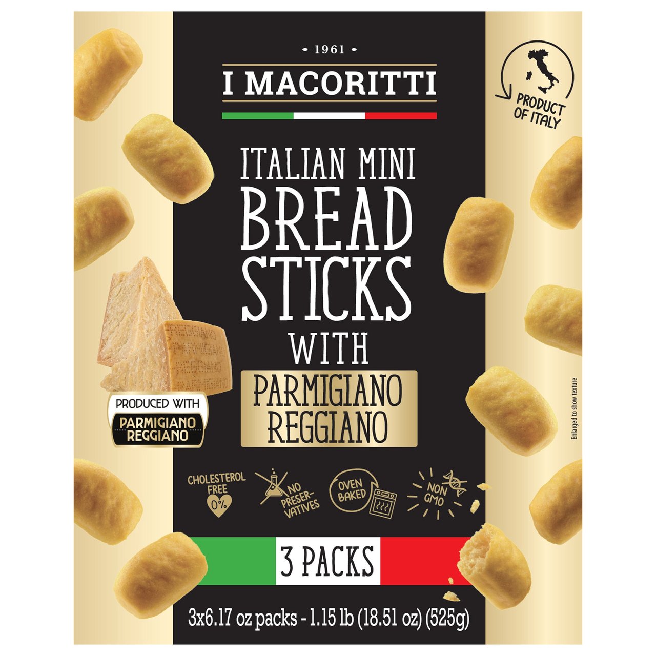 I Macoritti Italian Mini Bread Sticks, 3-Pack, 18.51 Ounces - Image 1