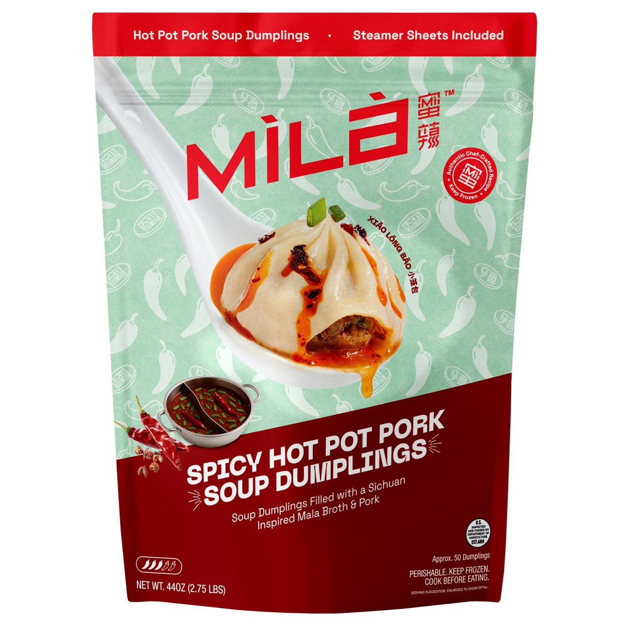 MìLà Spicy Hot Pot Pork Soup Dumplings, 44 oz - Image 1