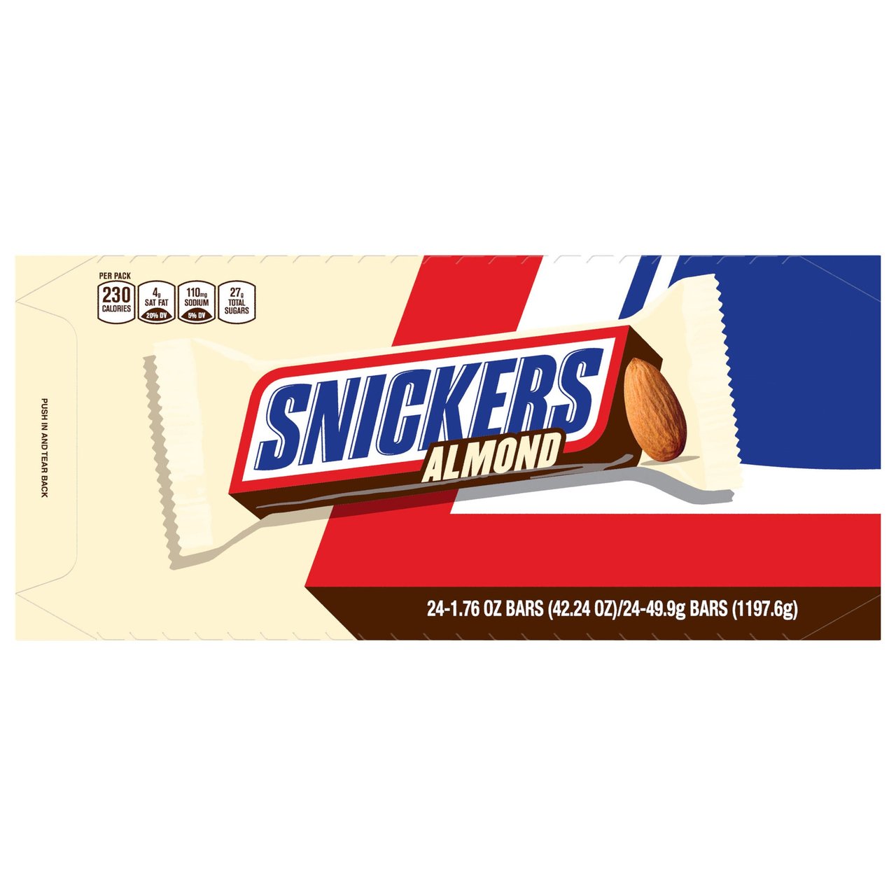 Snickers Almond Chocolate Candy Bars, 24 CT