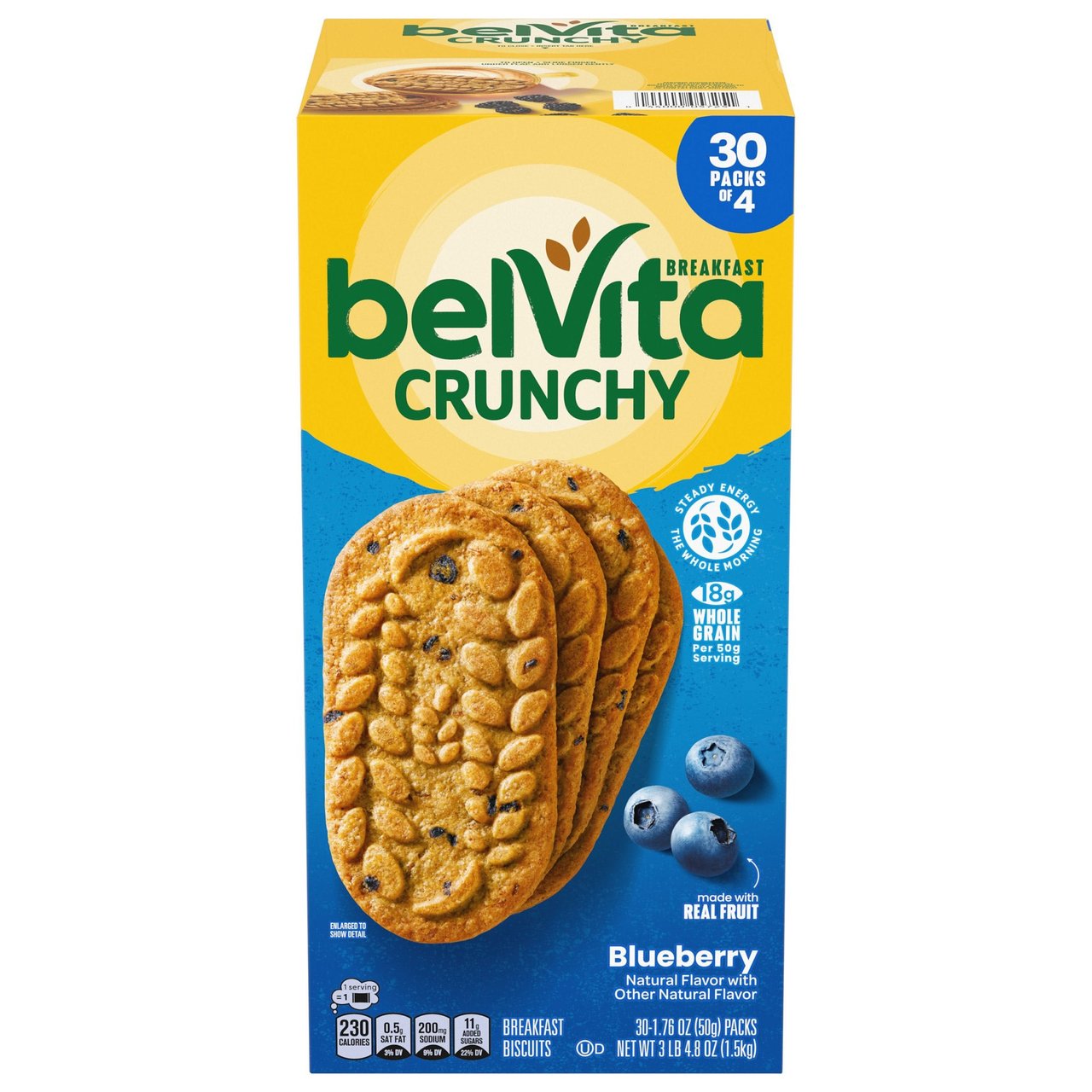 BelVita Blueberry Breakfast Biscuits, 30 Count Box - Image 1