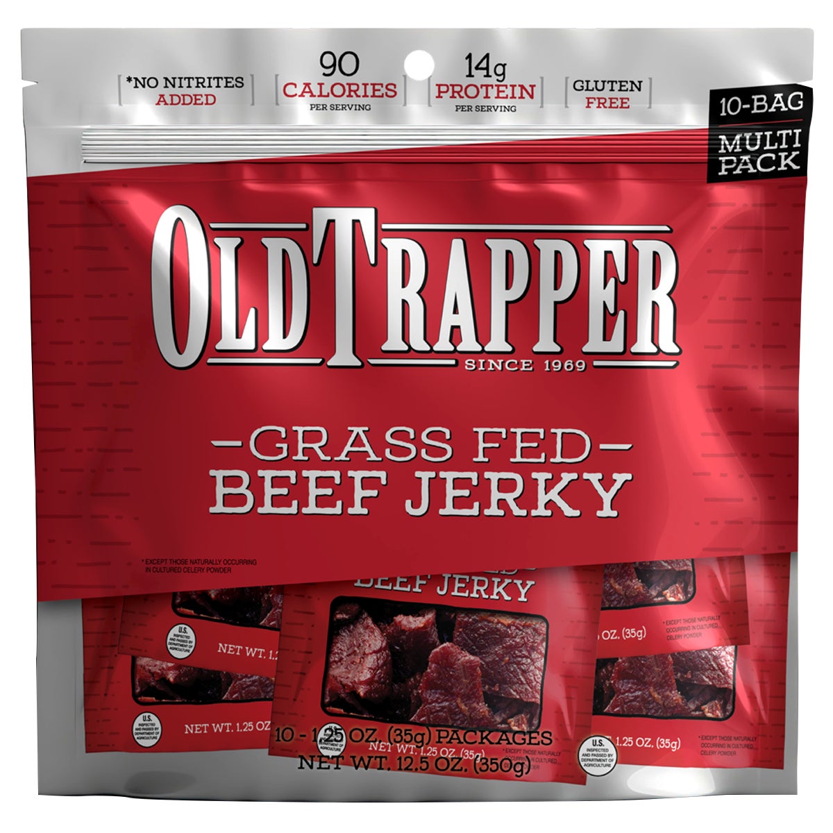 Old Trapper Grass Fed Beef Jerky 12.5 oz (10-Count) - Image 1