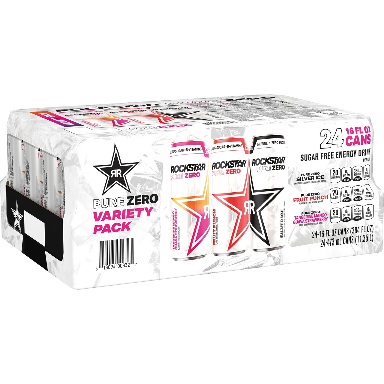 Rockstar Pure Zero Variety Pack 24/16 oz