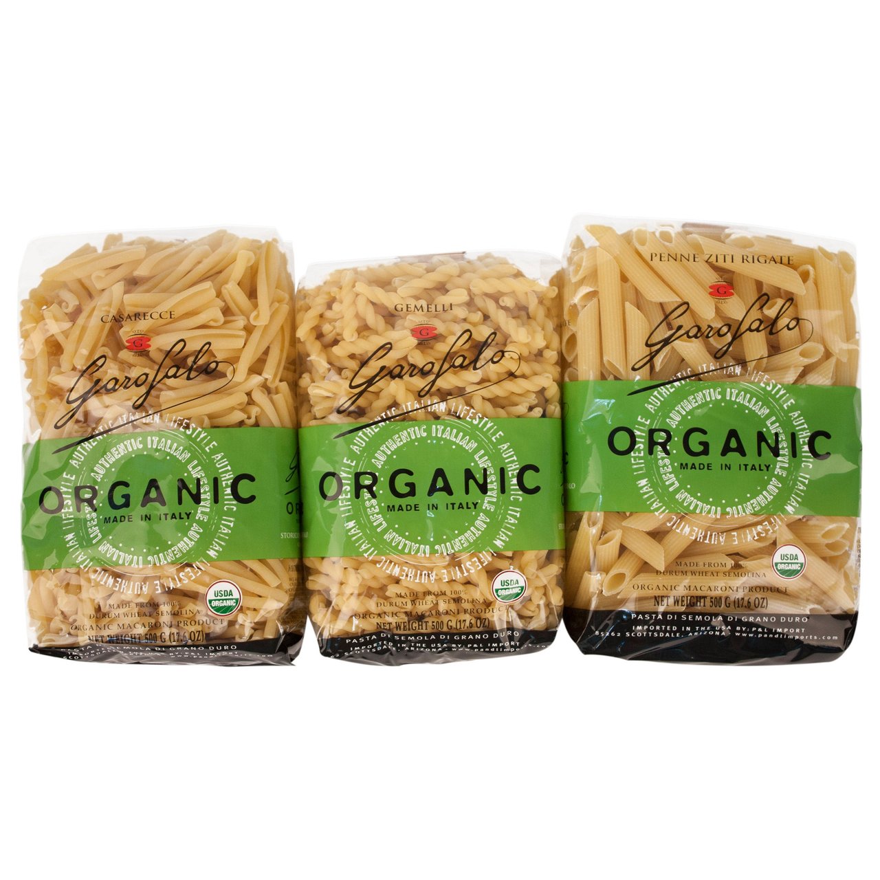 Organic Garofalo Pasta Variety Pack, 6 Pack, 1.1 Pounds Each - Image 1