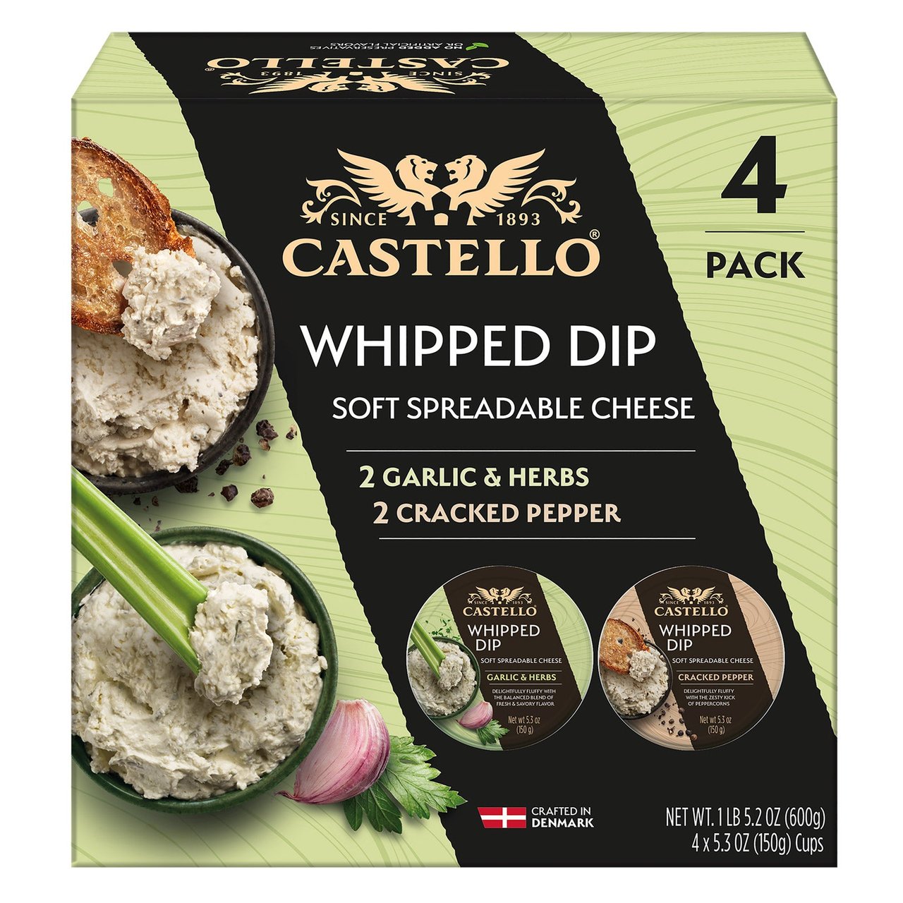 Castello Whipped Dip 4-Pack 21.2 oz (1.32 lbs) - Image 1