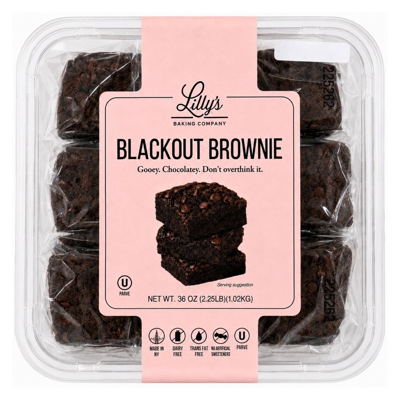Lilly's Blackout Brownies, 18-Count / 2 oz Each - Image 1