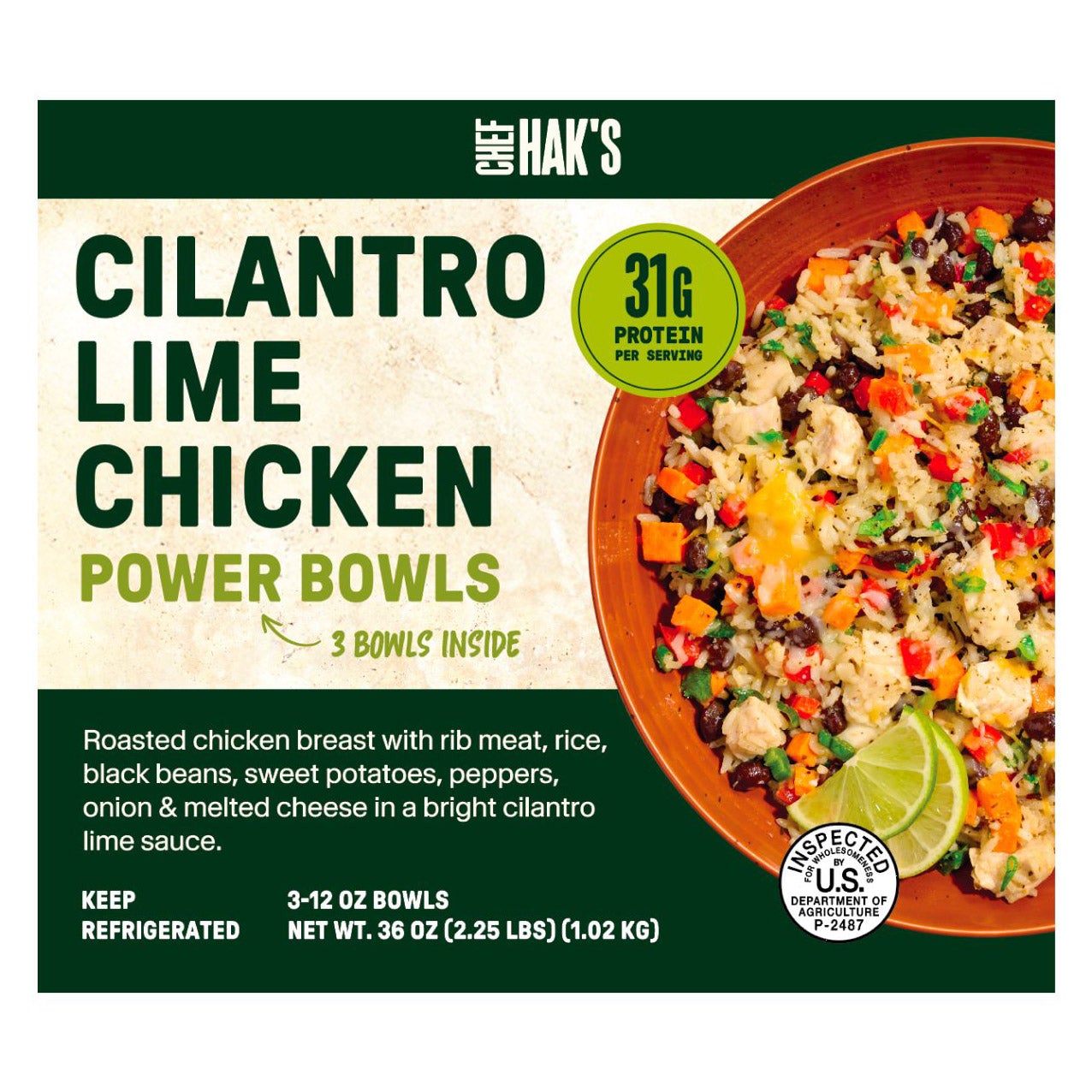 CHEF HAK'S CILANTRO/LIME CHICKN BOWL 3/12 OZ - Image 1
