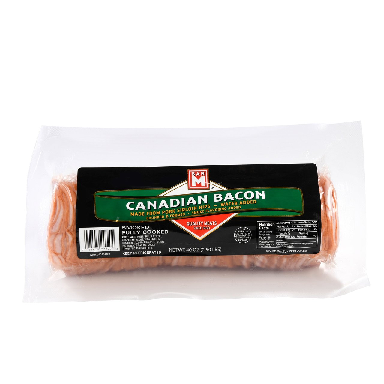 Bar M Sliced Canadian Bacon 2.5 Lbs - Image 1