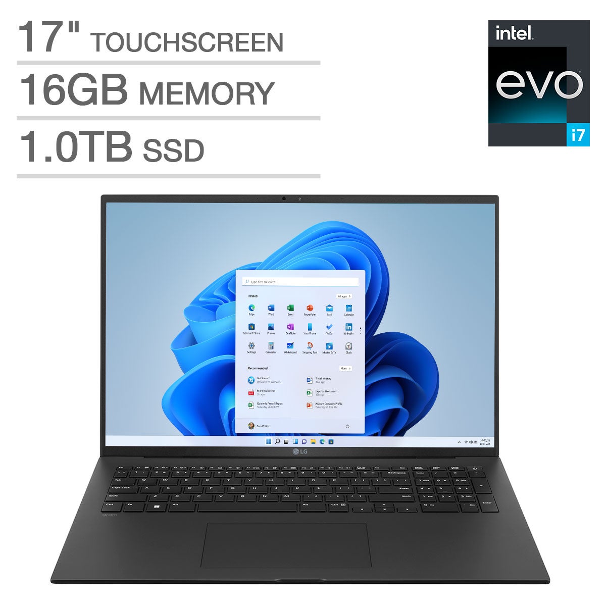 LG Gram 17" Laptop - Intel Evo Platform, 13th Gen Core i7, 16GB RAM, 1TB SSD