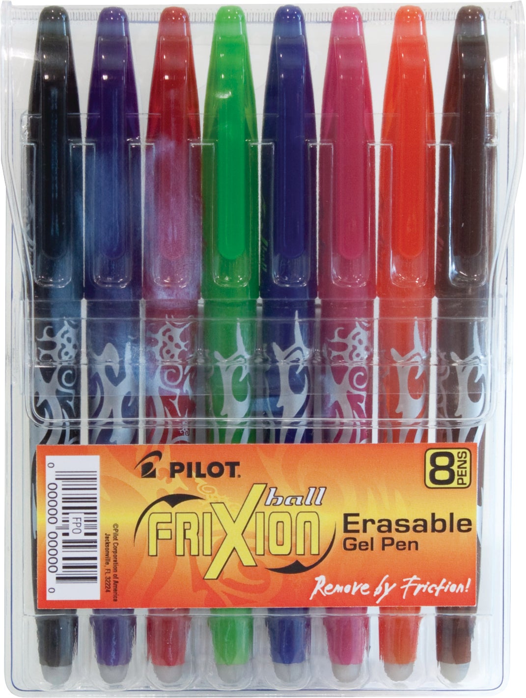 Pilot FriXion Erasable Gel Pens, Assorted Colors, 8-Count