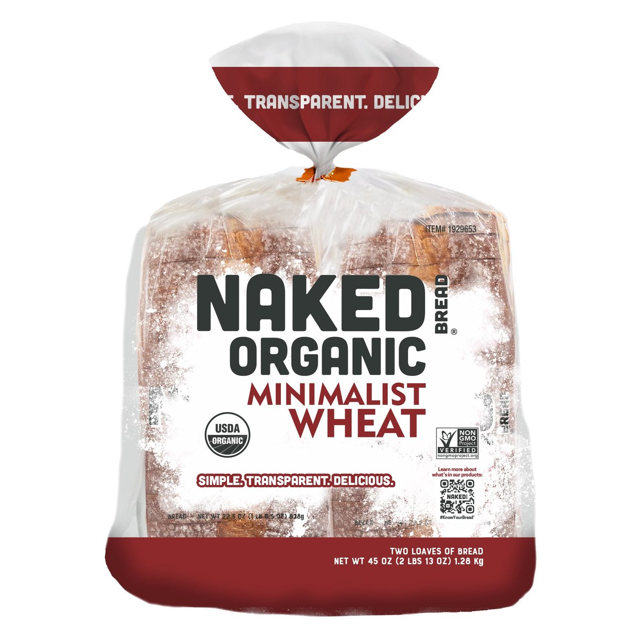 Naked Organic Minimalist Wheat Bread 2/22.5 oz - Image 1