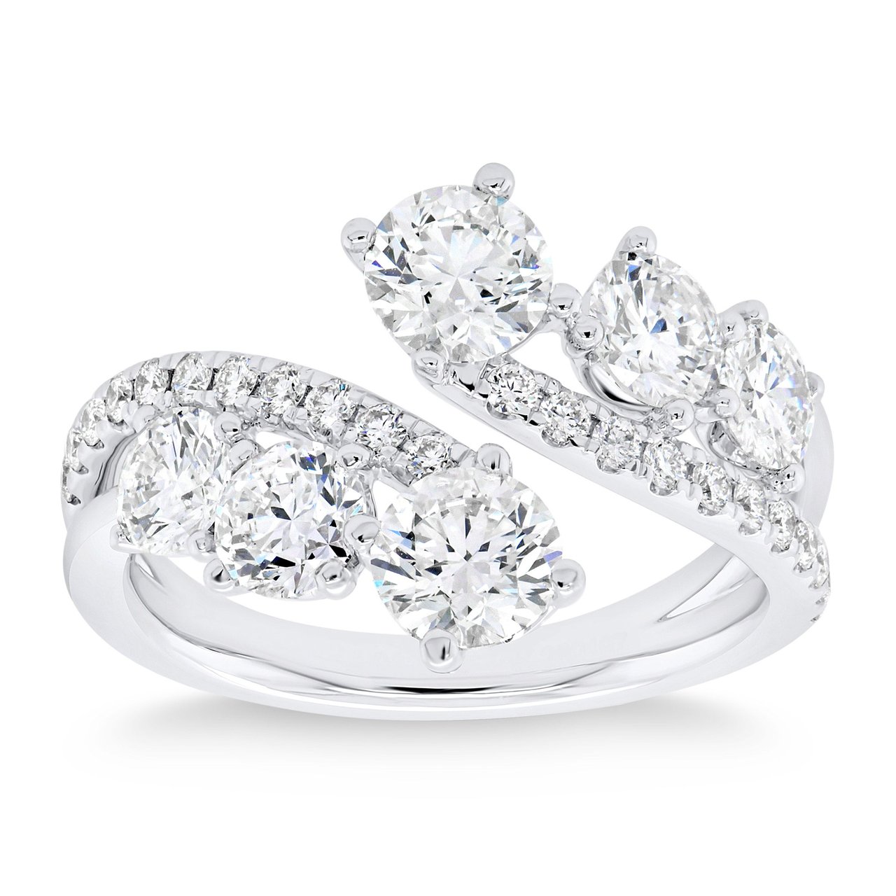 Platinum VS2 Clarity, I Color 2.46 CTW Round Brilliant Diamond Ring, Size 5 - Image 1