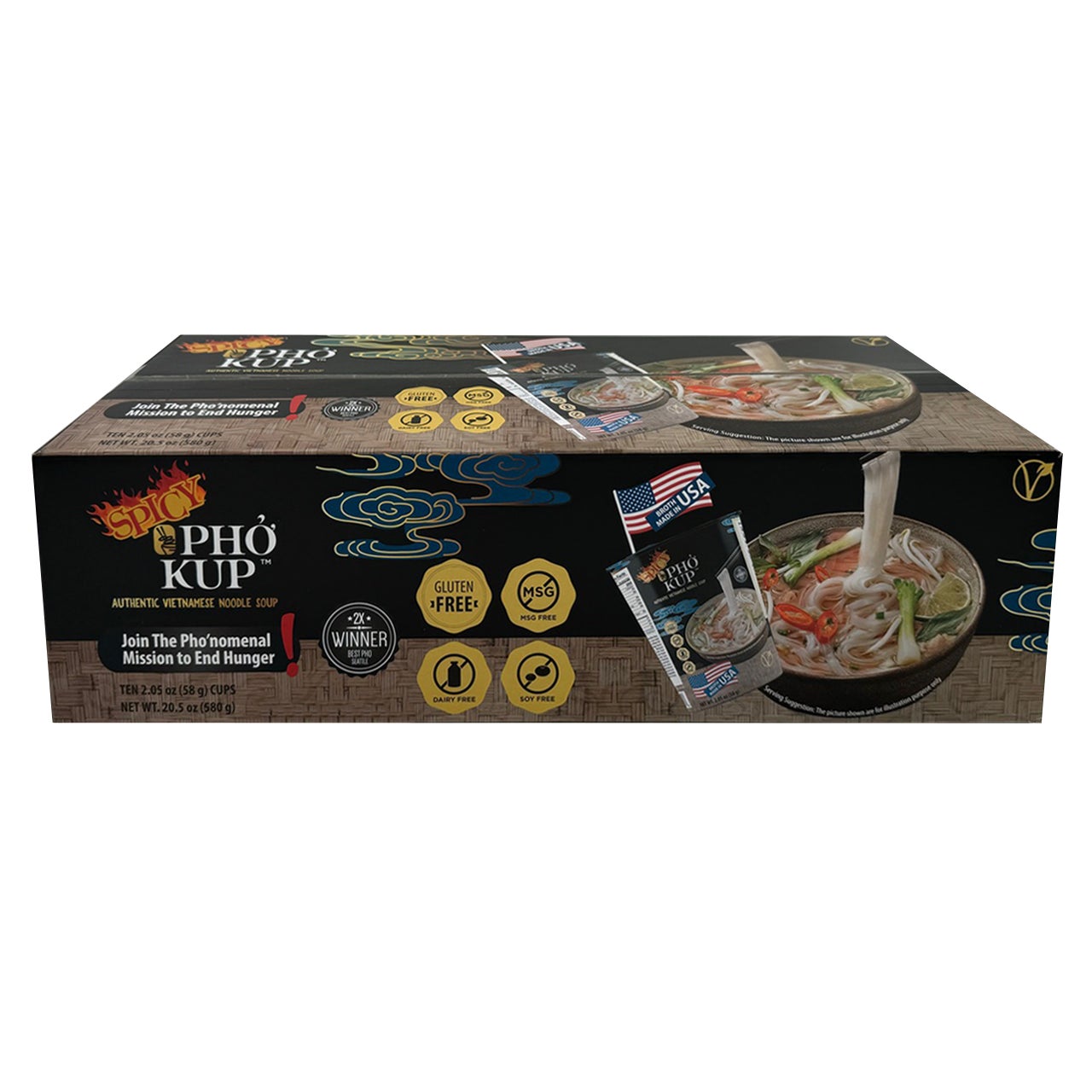 Pho'nomenal Spicy Veggie Pho Kup, 2.05 oz, 10 Count - Image 1