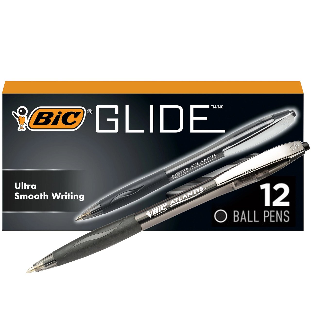 BIC Glide Retractable Ballpoint Pen, Black, 24 CT - Image 1