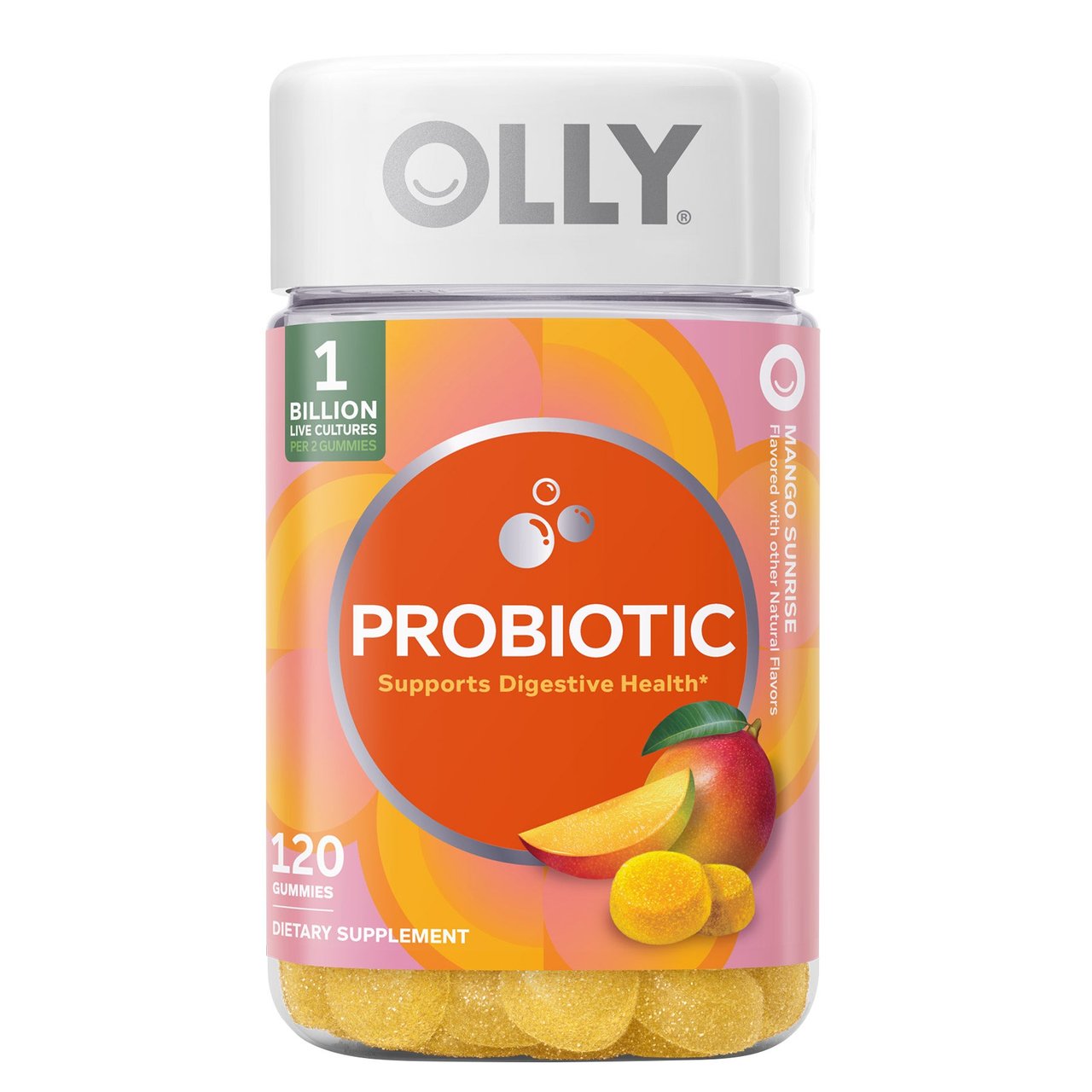 OLLY Probiotic Gummies Tropical Mango 120 CT - Image 1