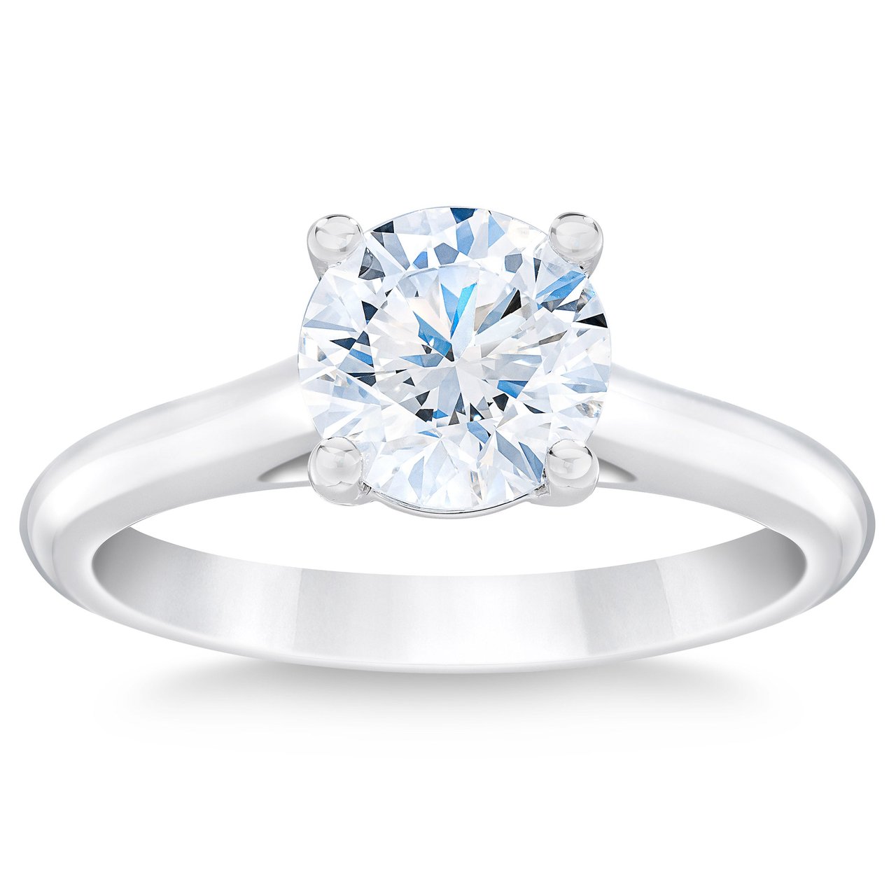 1.70 CT Round Brilliant Platinum Solitaire Ring, VS2 Clarity, I Color - Image 1