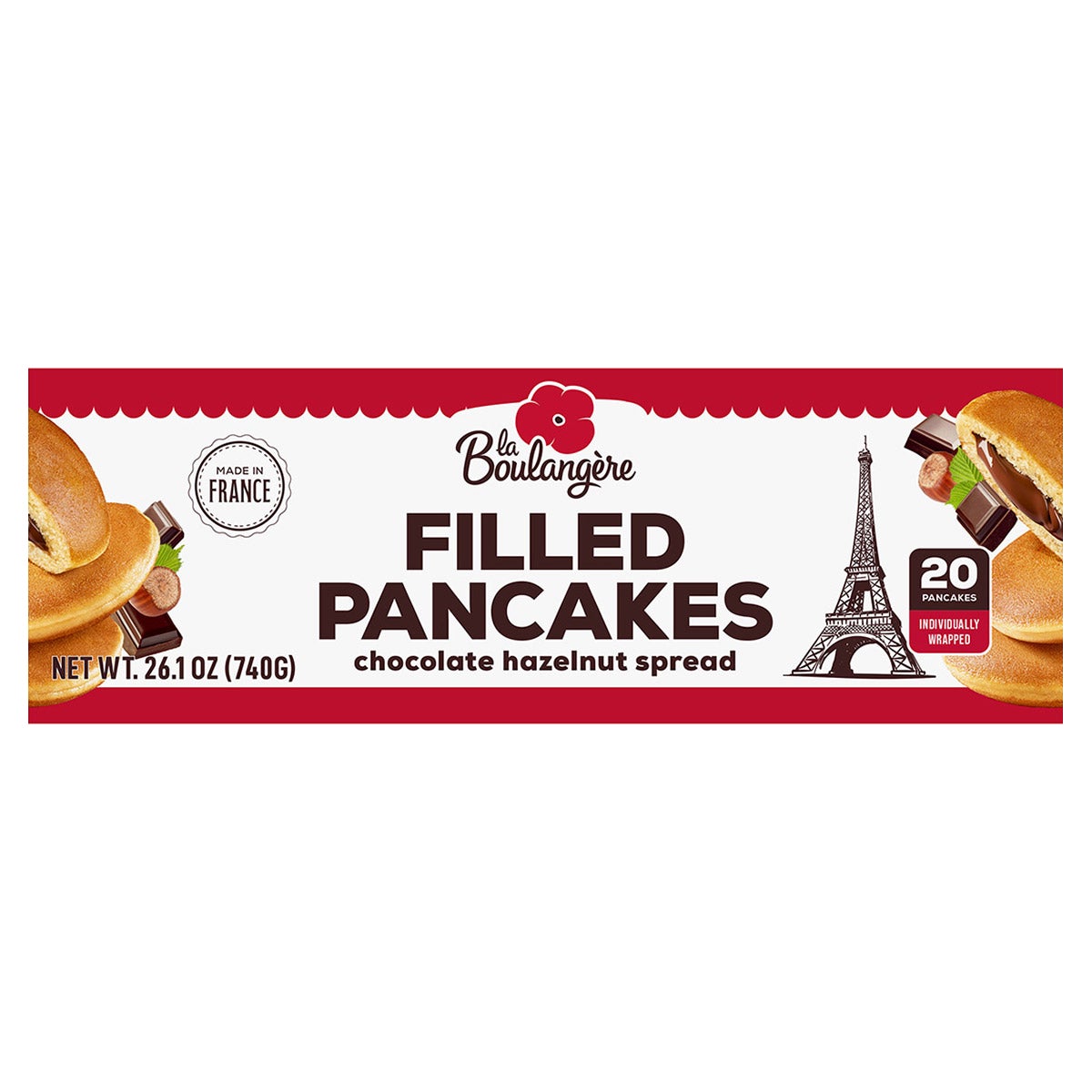 La Boulangère Chocolate Hazelnut Filled Pancakes 20 CT 1.63 lbs - Image 1