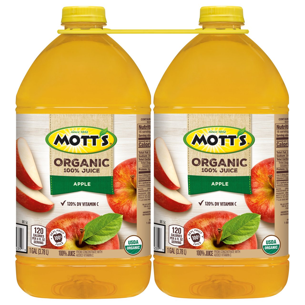 Mott's Organic Apple Juice, 2/128 FL OZ (8 Quarts)