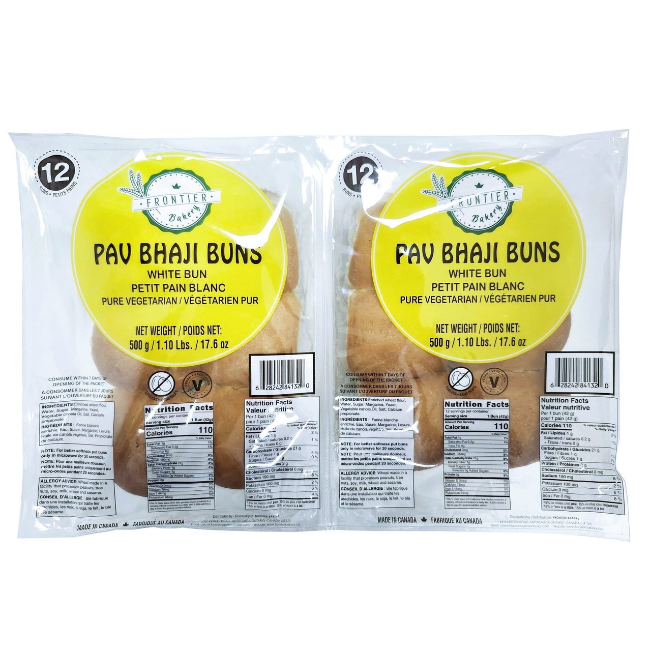 Frontier Bakery Pav Buns, 2 x 12 Count, 2.2 lbs