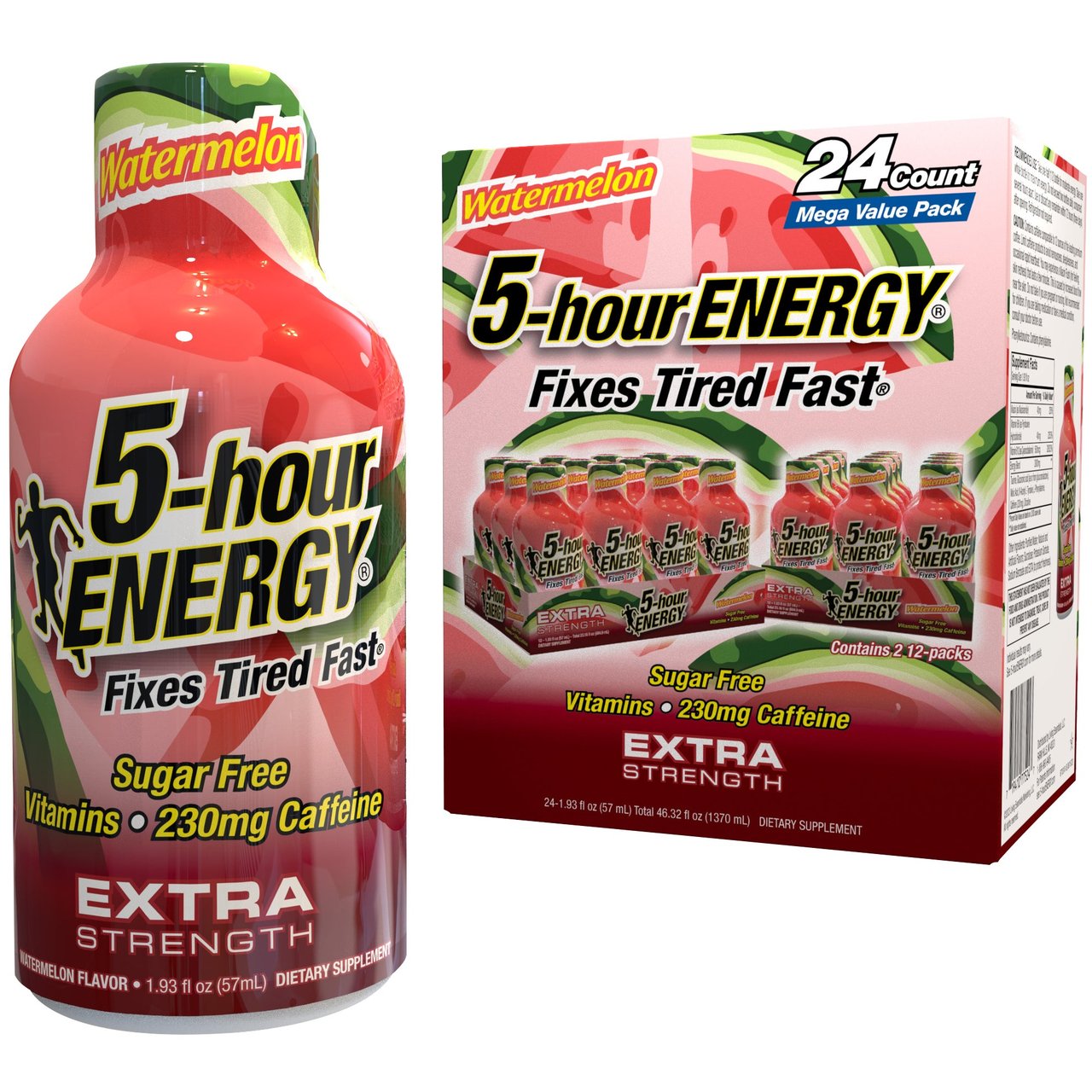 5-Hour Energy Extra Strength Watermelon, 24/1.93 fl oz - Image 1
