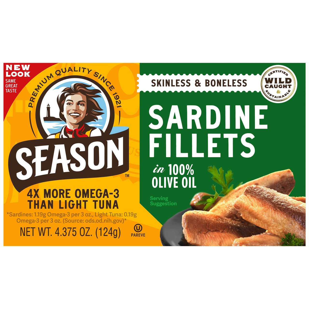 Season's Boneless/Skinless Sardines in Olive Oil, 6/4.375 oz - Image 1