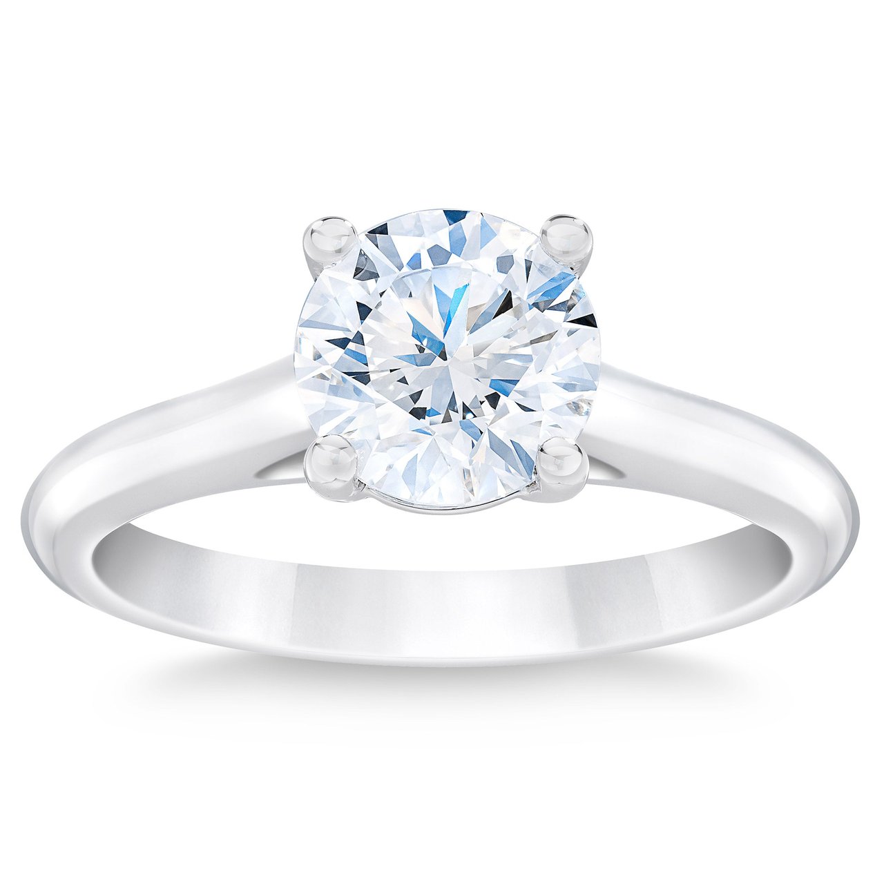 1.70 CT Round Brilliant Platinum Solitaire Ring, VVS1 Clarity, I Color - Image 1