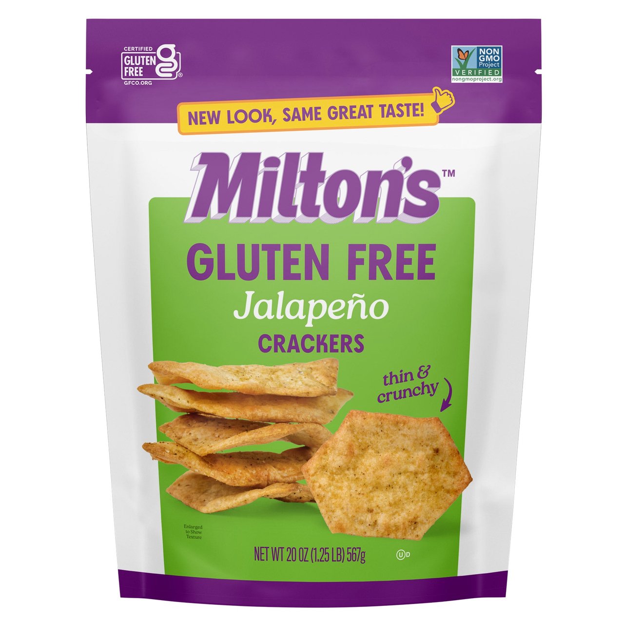 Milton's Gluten Free Jalapeño Crackers 20 oz - Image 1