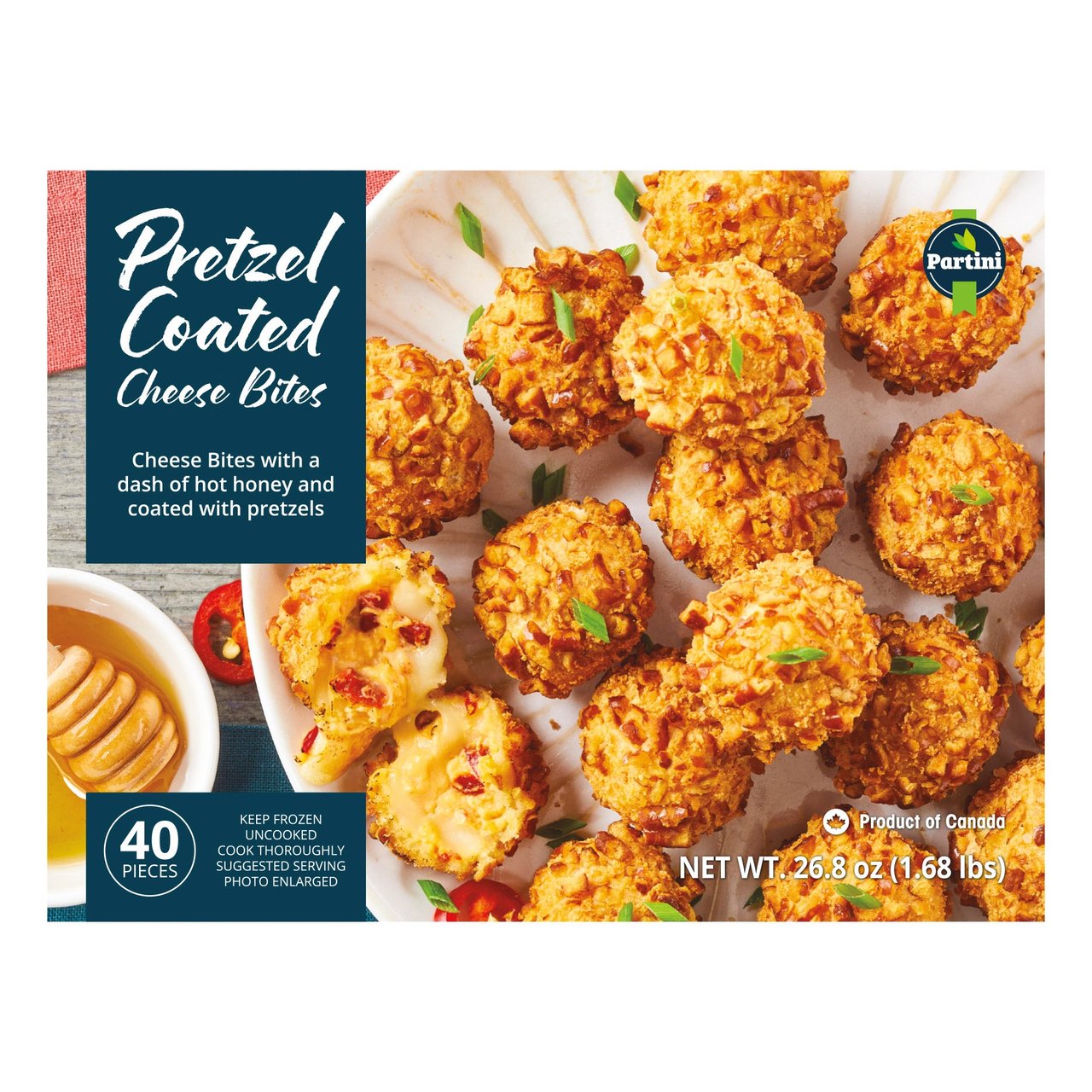 Partini Hot Honey Cheese Bites 40 Count Box - Image 1