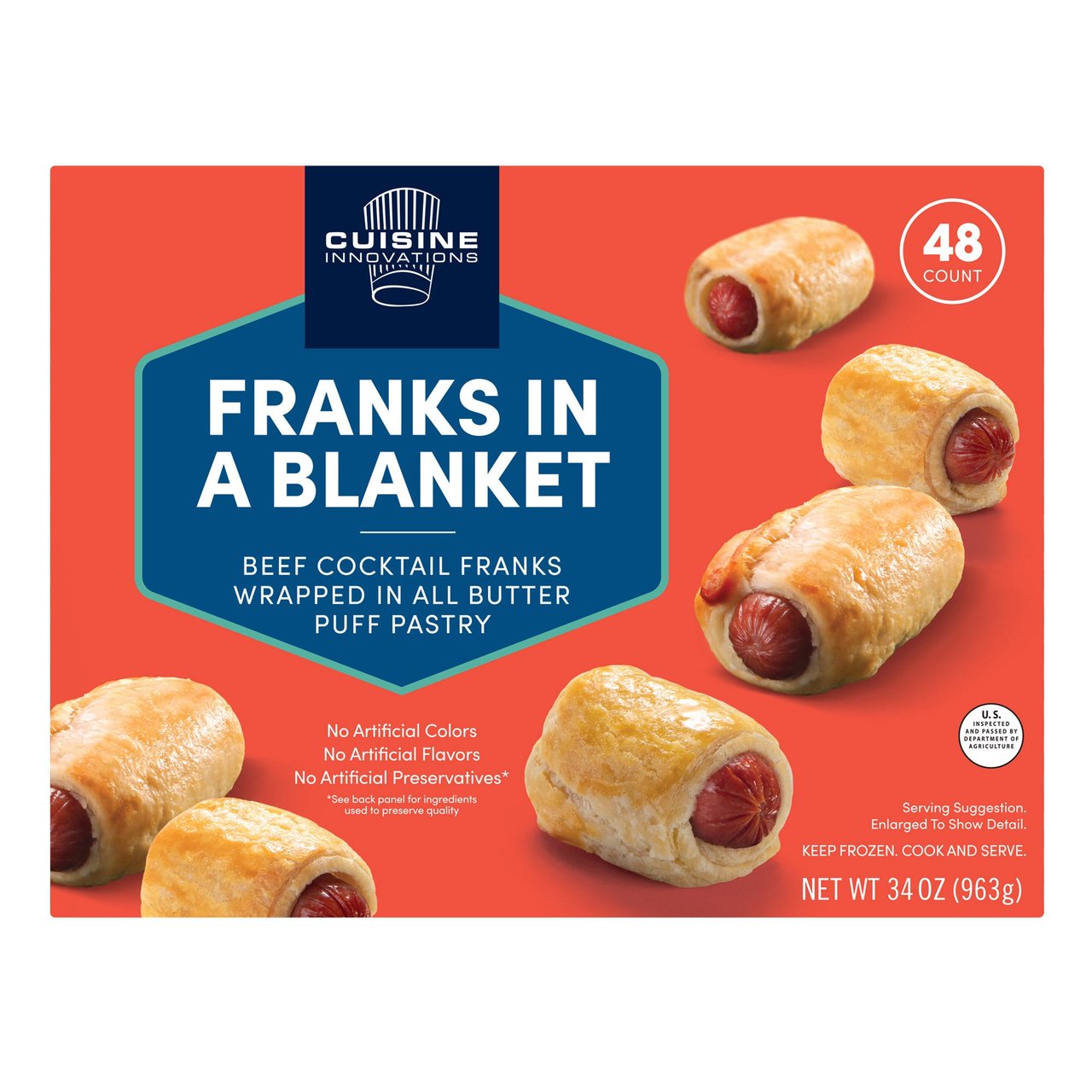 Cuisine Adventures Everything Franks in a Blanket 34 Ounce Box - Image 1