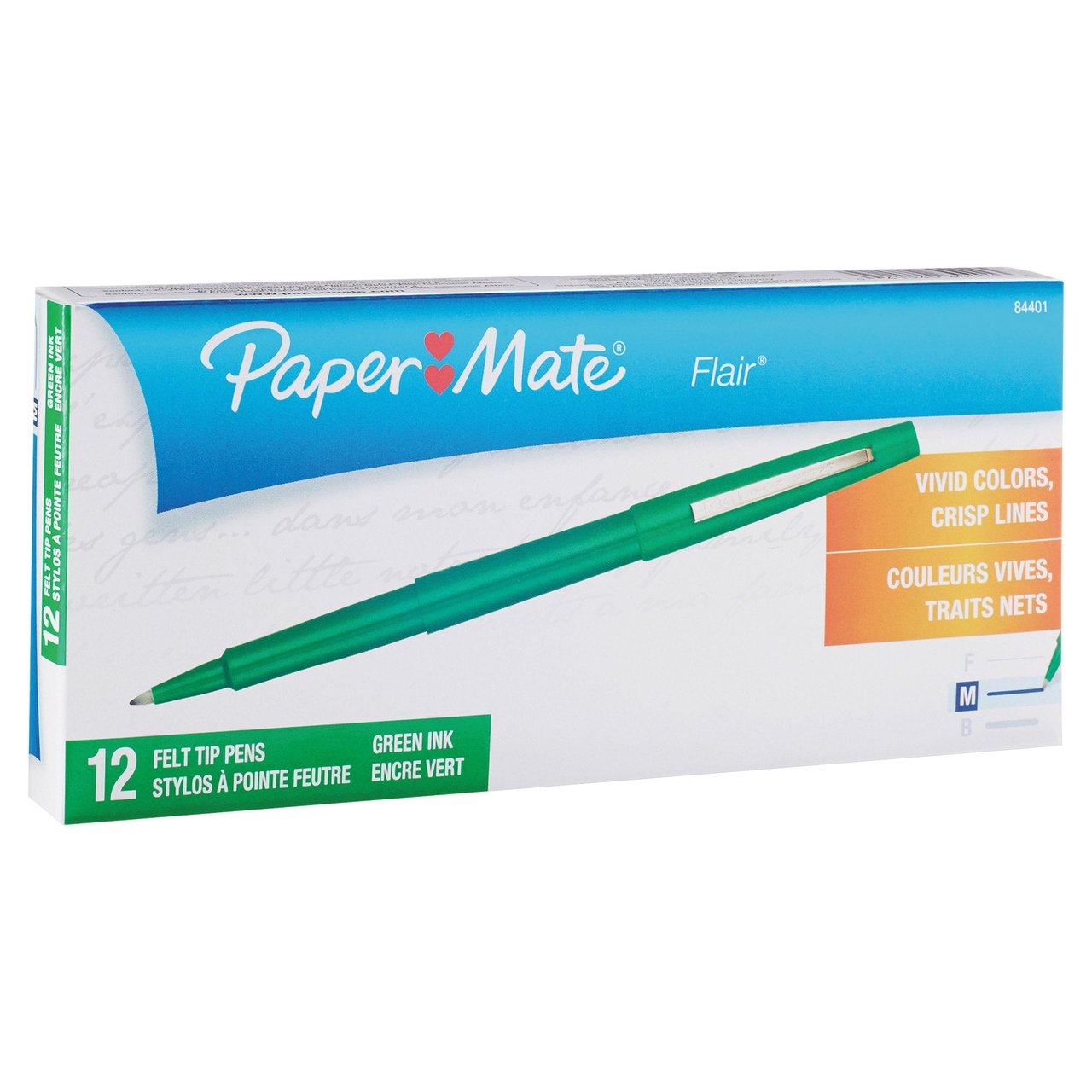 Paper Mate Flair Felt Tip Pen, Blue, 24-Count - Image 1