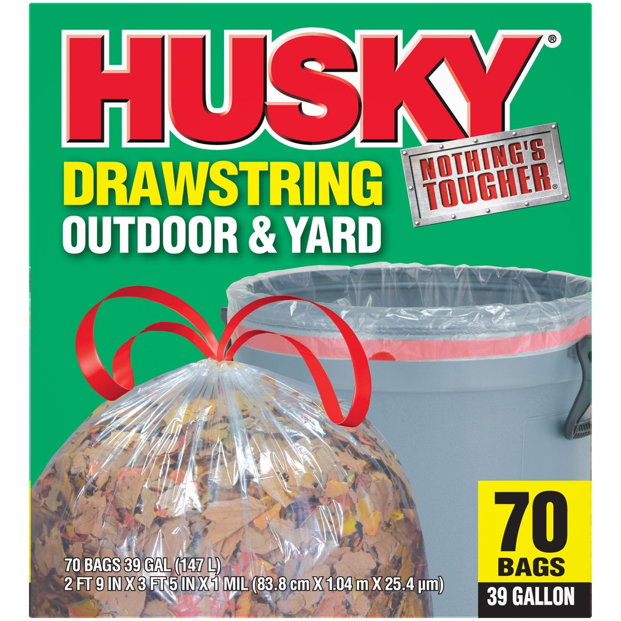 Husky 39-Gal Clear Yard Bag with Drawstring, 70 Count - Image 1